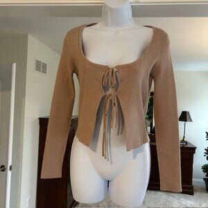 Le Lis Collection Tie-Front Knit Top – Size Small